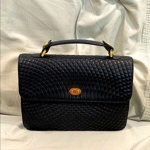 Vintage Bally Quilted Lambskin Turnlock Handbag preowned